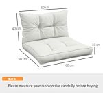 Outsunny 4-piece Seat Cushions Back Pillows Replacement, Patio Chair Cushions Set For Indoor Outdoor, White