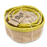 Set Of 3 Natural Jute Baskets - Olive