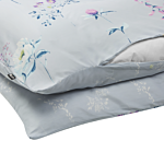 Duvet Cover And Pillowcase Set Light Blue Cotton Floral Pattern 135 X 200 Cm Modern Bedroom Beliani