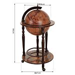 Homcom Globe Shaped Retro Style Bar Cabinet Wine Alcohol Storage Trolley Glass Bottle Holder 36cm