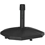 Outsunny 18kg Patio Parasol Base, Concrete Umbrella Base, 45.5cm Outdoor Umbrella Stand Holder For Parasol Poles 34mm, 38mm And 48mm, Black