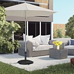 Outsunny 18kg Patio Parasol Base, Concrete Umbrella Base, 45.5cm Outdoor Umbrella Stand Holder For Parasol Poles 34mm, 38mm And 48mm, Black