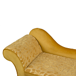 Chaise Lounge Yellow Fabric Upholstery Dark Wood Legs Left Hand Glam Style Beliani