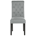 Set Of 2 Dining Chairs Grey Fabric Glam Modern Design Black Wooden Legs Beliani