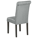 Set Of 2 Dining Chairs Grey Fabric Glam Modern Design Black Wooden Legs Beliani