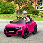 Homcom Compatible 6v Battery-powered Kids Electric Ride On Car Audi Rs Q8 Toy With Parental Remote Control Music Lights Usb Mp3 Bluetooth Pink