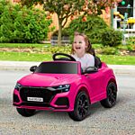 Homcom Compatible 6v Battery-powered Kids Electric Ride On Car Audi Rs Q8 Toy With Parental Remote Control Music Lights Usb Mp3 Bluetooth Pink