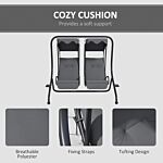 Outsunny Canopy Swing Chair Modern Garden Swing Seat Outdoor Relax Chairs W/ 2 Separate Chairs, Cushions And Removable Shade Canopy, Grey