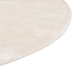 Rug Light Beige Viscose Round 140 Cm Hand Tufted Low Pile Modern Beliani