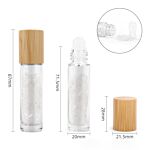 Gemstone Essential Oil Roller Bottle - Rock Quartz - Wooden Cap