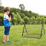 Homcom Rebounder Net Practise Kickback Goal For Teens Adults Softball Training Black