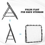 Homcom Rebounder Net Practise Kickback Goal For Teens Adults Softball Training Black