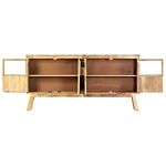 Vidaxl Sideboard Brown And Black 160x30x80 Cm Solid Rough Mango Wood