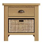 2 Drawer Storage Unit Rustic Oak/wicker