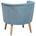 Armchair Blue Upholstered Tub Chair Retro Style Beliani