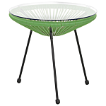 Bistro Set Green Pe Rattan 3 Piece 2 Seater Modern Beliani