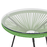 Bistro Set Green Pe Rattan 3 Piece 2 Seater Modern Beliani