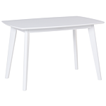 Dining Table White Wooden Legs 120 - 160 X 80 Cm Rectangular Scandinavian Style Beliani