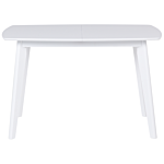 Dining Table White Wooden Legs 120 - 160 X 80 Cm Rectangular Scandinavian Style Beliani