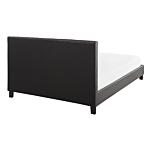 Panel Bed Grey Faux Leather Upholstery Eu Double Size 4ft6 With Slatted Base Headboard Beliani