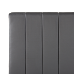 Panel Bed Grey Faux Leather Upholstery Eu Double Size 4ft6 With Slatted Base Headboard Beliani