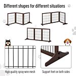 Pawhut 3 Panel Pet Gate Pine Frame Indoor Foldable Dog Barrier W/supporting Foot Dividing Line Aisles Stairs