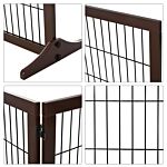Pawhut 3 Panel Pet Gate Pine Frame Indoor Foldable Dog Barrier W/supporting Foot Dividing Line Aisles Stairs