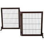 Pawhut 3 Panel Pet Gate Pine Frame Indoor Foldable Dog Barrier W/supporting Foot Dividing Line Aisles Stairs