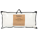 Two Bed Pillows White Lyocell Japara Cotton Rectangular 40 X 80 Cm Polyester Filling Low Profile Sleeping Cushion Bedroom Beliani