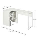 Homcom L-shaped Corner Computer Desk Study Table Pc Work W/ Storage Shelf Drawer Smooth Slide Office Home Workstation Space Saving - White