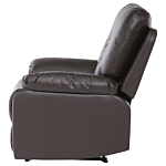 Recliner Chair Brown Faux Leather Push-back Manually Adjustable Back And Footrest Beliani