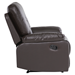 Recliner Chair Brown Faux Leather Push-back Manually Adjustable Back And Footrest Beliani