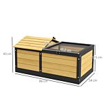 Pawhut Wooden Tortoise House, Small Pet Reptile Shelter, With Hide Den And Run - Yellow
