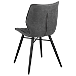 Set Of 2 Dining Chairs Grey Fabric Upholstery Black Legs Rustic Retro Style Beliani