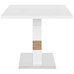 Dining Table White Wood 160 X 90 Cm Extendable Top Pedestal Leg Modern Beliani