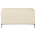 Ottoman Beige Genuine Leather Upholstered Footstool Rectangular Minimalistic Modern Beliani