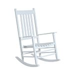 Outsunny Outdoor Porch Rocking Chair Armchair Wooden Patio Rocker Balcony Deck Garden Seat White