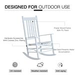 Outsunny Outdoor Porch Rocking Chair Armchair Wooden Patio Rocker Balcony Deck Garden Seat White