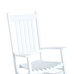 Outsunny Outdoor Porch Rocking Chair Armchair Wooden Patio Rocker Balcony Deck Garden Seat White