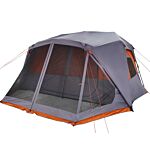 Vidaxl Family Tent 10-person Grey And Orange Quick Release Waterproof