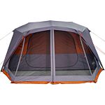 Vidaxl Family Tent 10-person Grey And Orange Quick Release Waterproof