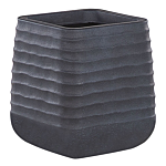 Large Plant Pot Black Polyresin Outdoor Garden Square 28 X 27 Cm Uv Resistance Beliani