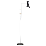 Floor Lamp Black Metal 140 Cm Marble Base Adjustable Shade Gold Accents Modern Industrial Style Living Room Office Bedroom Beliani