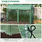 Outsunny Garden Plant Tomato Growth Greenhouse W/ Double Doors & 4 Windows Pe Cover Steel Frame Green, 3l X 1w X 2h (m)