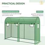 Outsunny Garden Plant Tomato Growth Greenhouse W/ Double Doors & 4 Windows Pe Cover Steel Frame Green, 3l X 1w X 2h (m)
