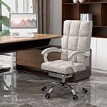 Vinsetto Executive Vibration Massage Office Chair, Microfibre Computer Chair With Armrest, 135° Reclining Back, Beige