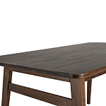 Dining Table Dark Rubberwood 140 X 80 Cm Rectangular For 4 People Retro Traditional Dining Room Beliani