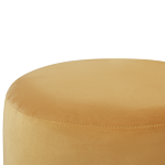 Footstool Yellow Velvet Round Dressing Pouffe Glam Stool With Gold Beliani