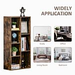 Homcom Bookcase Industrial Bookshelf Free Standing Display Cabinet Cube Storage Unit For Home Office Living Room Study Rustic Brown