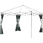 Outsunny Gazebo Side Panels, 2 Pack Sides Replacement, For 3x3(m) Or 3x6m Pop Up Gazebo, With Doors And Windows, Green